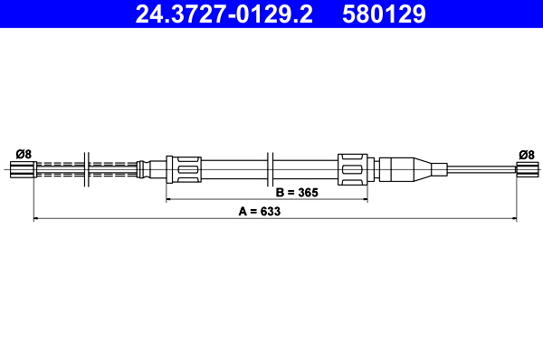 Cable, parking brake - 24.3727-0129.2 ATE
