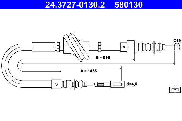 Cable, parking brake - 24.3727-0130.2 ATE