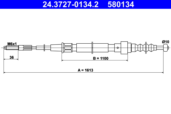 Cable, parking brake - 24.3727-0134.2 ATE