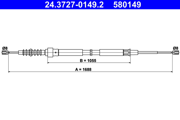 Cable, parking brake - 24.3727-0149.2 ATE