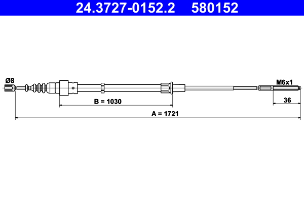 Cable, parking brake - 24.3727-0152.2 ATE