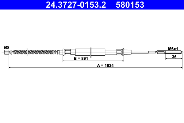 Cable, parking brake - 24.3727-0153.2 ATE