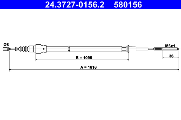 Cable, parking brake - 24.3727-0156.2 ATE