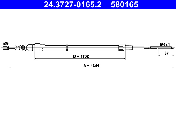 Cable, parking brake - 24.3727-0165.2 ATE