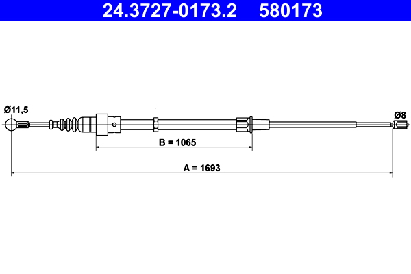 Cable, parking brake - 24.3727-0173.2 ATE