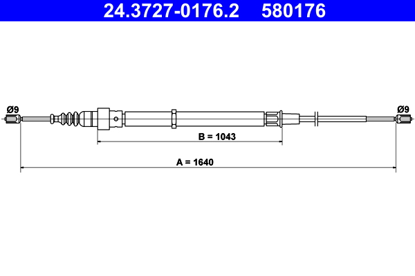 Cable, parking brake - 24.3727-0176.2 ATE