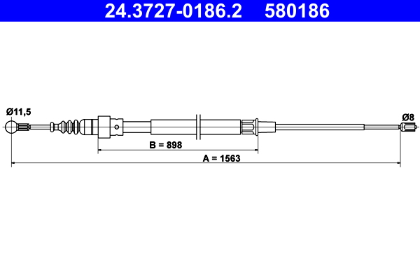 Cable, parking brake - 24.3727-0186.2 ATE