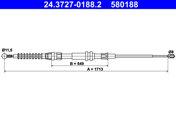 Cable, parking brake - 24.3727-0188.2 ATE