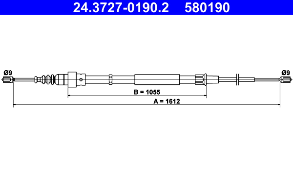 Cable, parking brake - 24.3727-0190.2 ATE