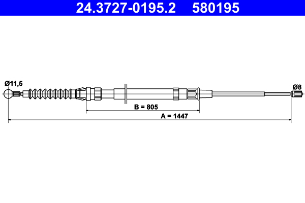 Cable, parking brake - 24.3727-0195.2 ATE