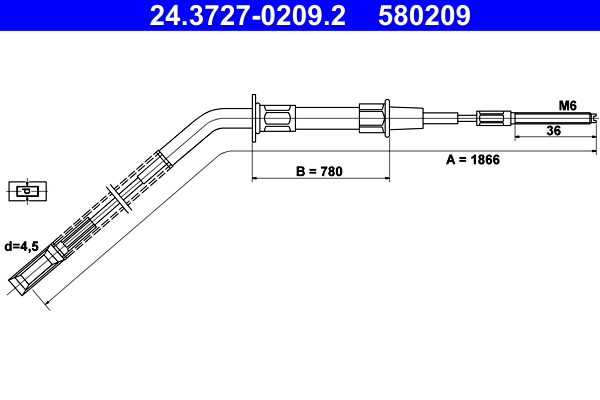 Cable, parking brake - 24.3727-0209.2 ATE