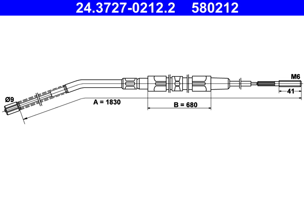 Cable, parking brake - 24.3727-0212.2 ATE
