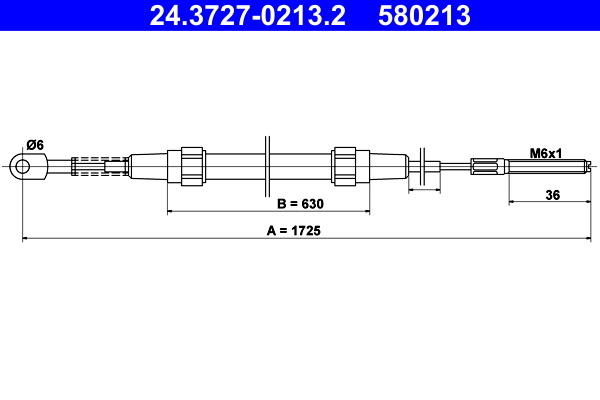 Cavo comando, Freno stazionamento - 24.3727-0213.2 ATE
