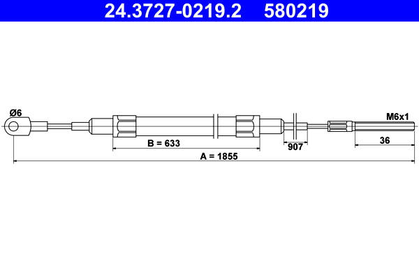 Cable, parking brake - 24.3727-0219.2 ATE