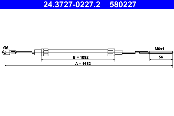 Cable, parking brake - 24.3727-0227.2 ATE