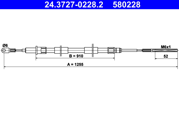 Cable, parking brake - 24.3727-0228.2 ATE