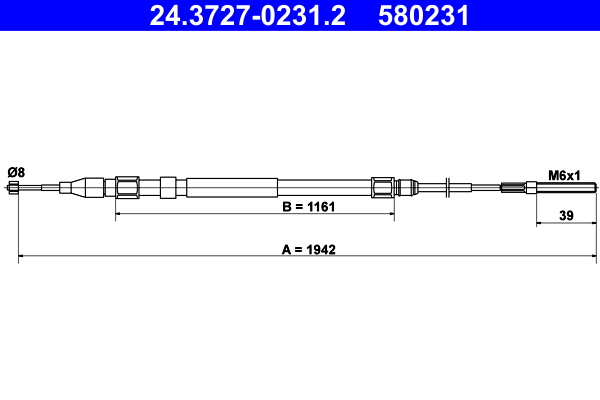 Cable, parking brake - 24.3727-0231.2 ATE