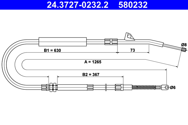Cable, parking brake - 24.3727-0232.2 ATE