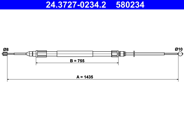 Cable, parking brake - 24.3727-0234.2 ATE