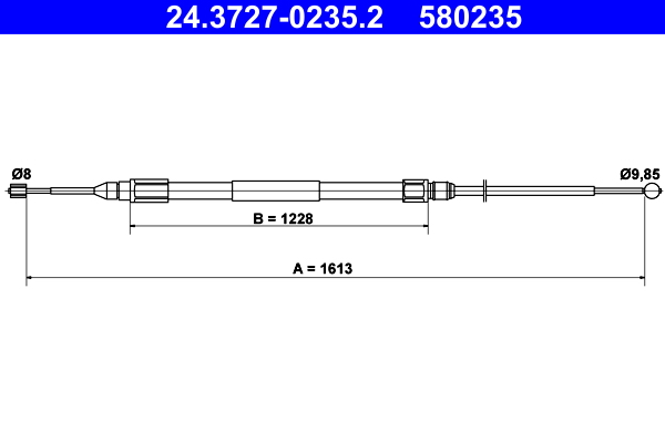 Cable, parking brake - 24.3727-0235.2 ATE