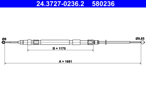 Cable, parking brake - 24.3727-0236.2 ATE