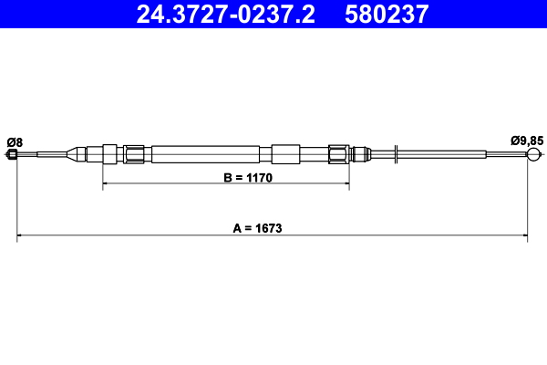 Cable, parking brake - 24.3727-0237.2 ATE