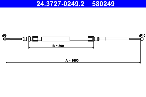 Cable, parking brake - 24.3727-0249.2 ATE