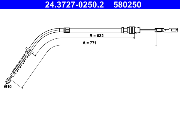 Cable, parking brake - 24.3727-0250.2 ATE