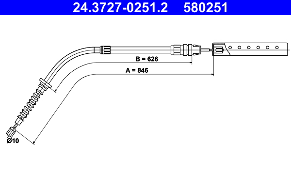 Cable, parking brake - 24.3727-0251.2 ATE