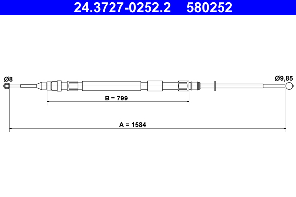Cable, parking brake - 24.3727-0252.2 ATE