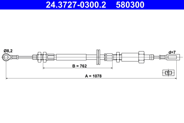 Cable, parking brake - 24.3727-0300.2 ATE