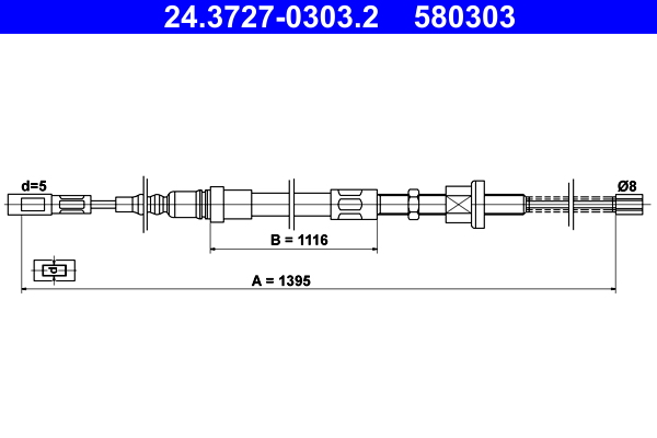 trosas, stovėjimo stabdys - 24.3727-0303.2 ATE