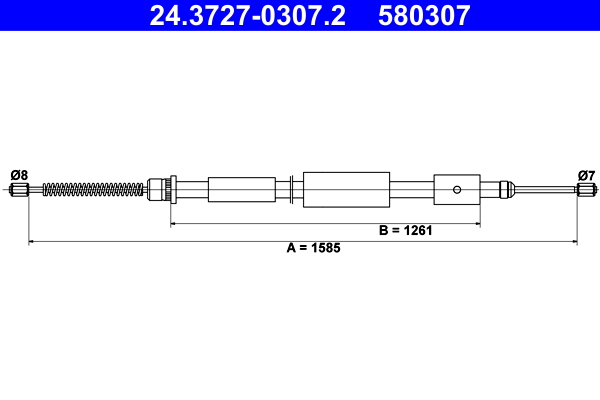 Cable, parking brake - 24.3727-0307.2 ATE