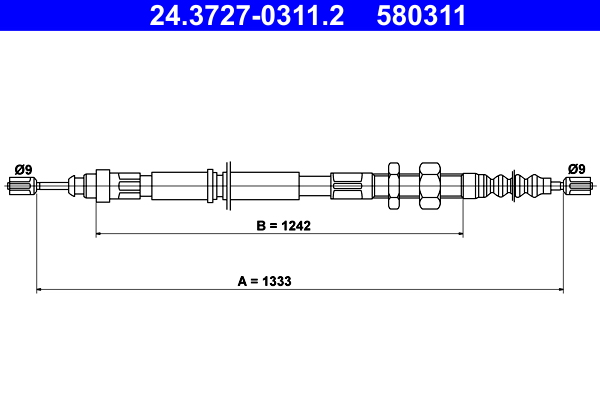 Cable, parking brake - 24.3727-0311.2 ATE