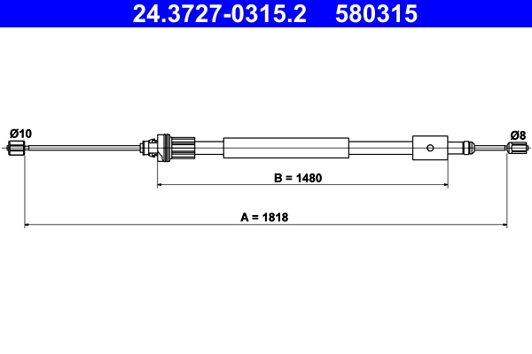 Cable, parking brake - 24.3727-0315.2 ATE