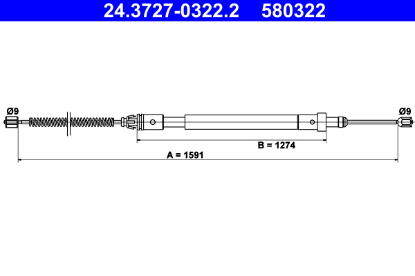 Cavo comando, Freno stazionamento - 24.3727-0322.2 ATE