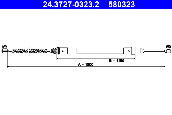 Cable, parking brake - 24.3727-0323.2 ATE