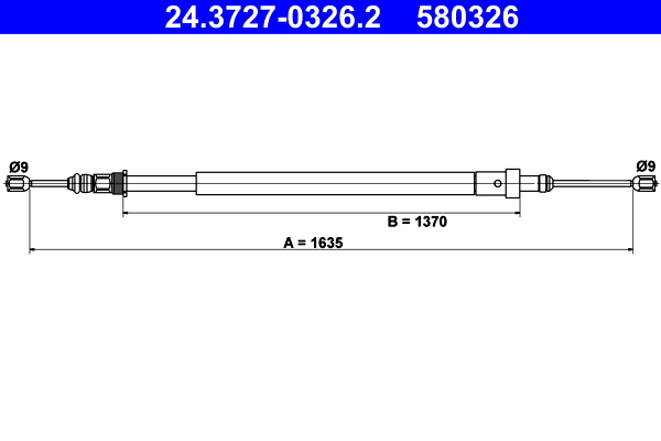 Cable, parking brake - 24.3727-0326.2 ATE