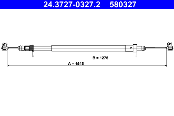 Cable, parking brake - 24.3727-0327.2 ATE