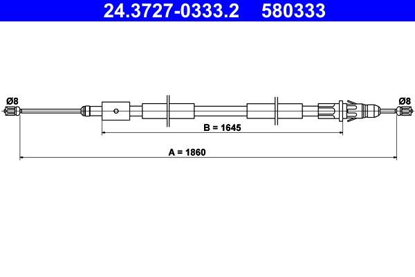 Cable, parking brake - 24.3727-0333.2 ATE