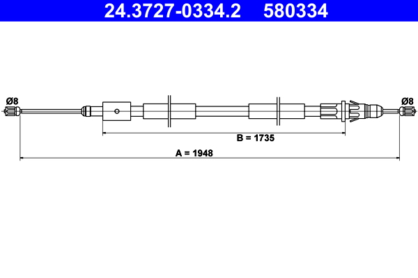 Cable, parking brake - 24.3727-0334.2 ATE