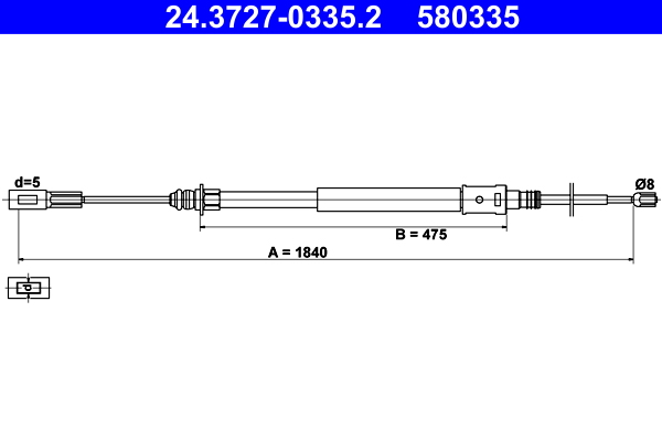 Cable, parking brake - 24.3727-0335.2 ATE