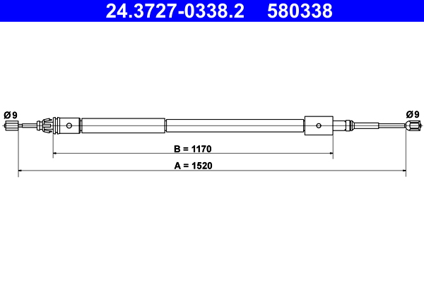 Cable, parking brake - 24.3727-0338.2 ATE
