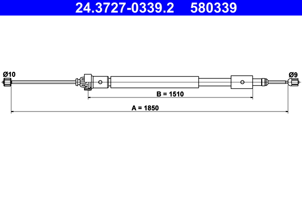 Cable, parking brake - 24.3727-0339.2 ATE