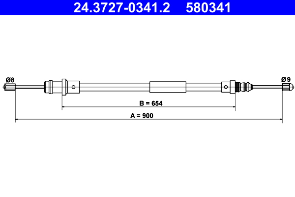 Cable, parking brake - 24.3727-0341.2 ATE
