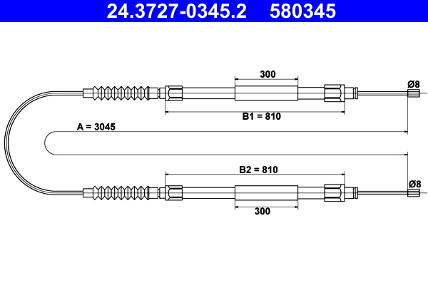 Cable, parking brake - 24.3727-0345.2 ATE