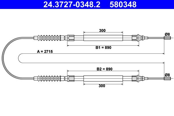 Cavo comando, Freno stazionamento - 24.3727-0348.2 ATE