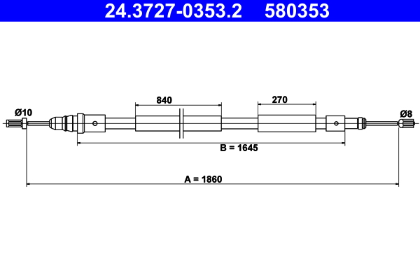 Cable, parking brake - 24.3727-0353.2 ATE