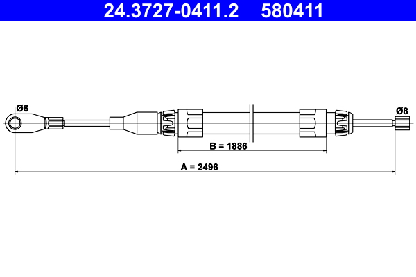 Cable, parking brake - 24.3727-0411.2 ATE