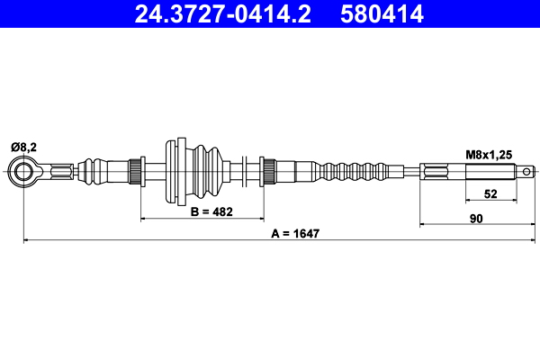 Cavo comando, Freno stazionamento - 24.3727-0414.2 ATE